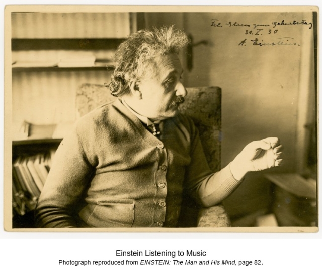 Einstein Listening To Music - From Einstein The Man and His Mind pg 82